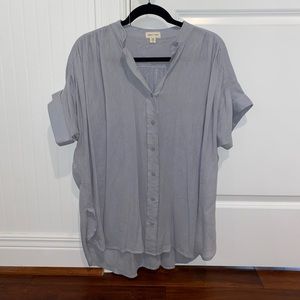 Silence + Noise Light Blue Button Down Blouse